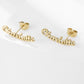 Image of Custom Name Earrings in 18K Gold Plated from Custom Name Jewelry