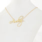 Image detail for - Gold-tone link chain and personalized script name necklace