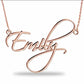 In-Depth View of a Personalized Rose Gold Link Chain Script Name Necklace
